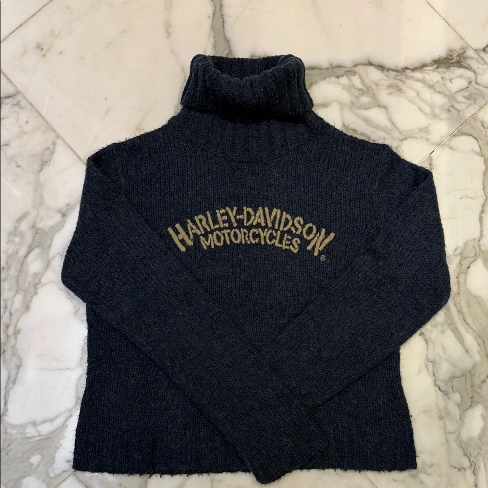 Harley-Davidson Women's Dark Blue Turtleneck Sweater Sz XL - Picture 3 of 5
